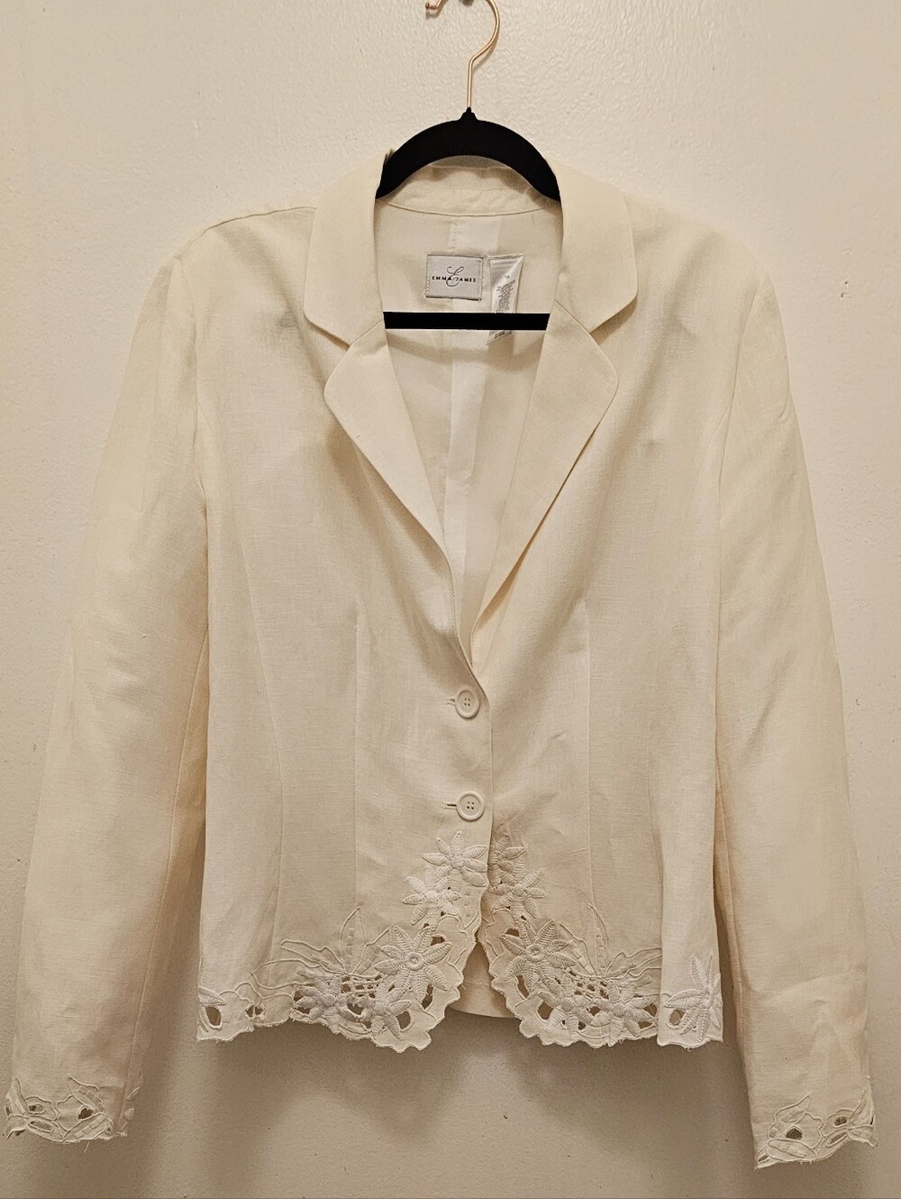 Emma James Cream Embroidered Women's Blazer